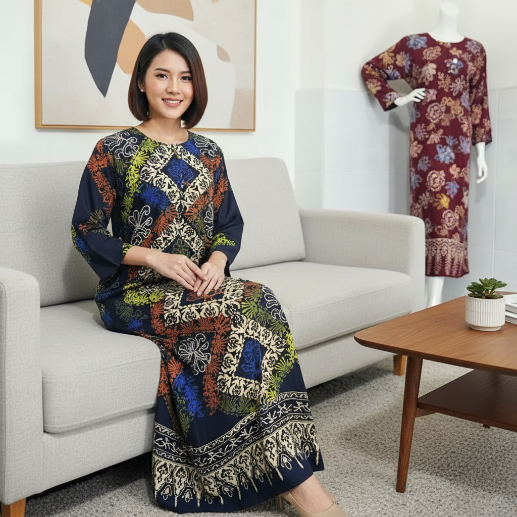 BAJU TIDUR BATIK TRG KAFTAN KELAWAR TERENGGANU COTTON